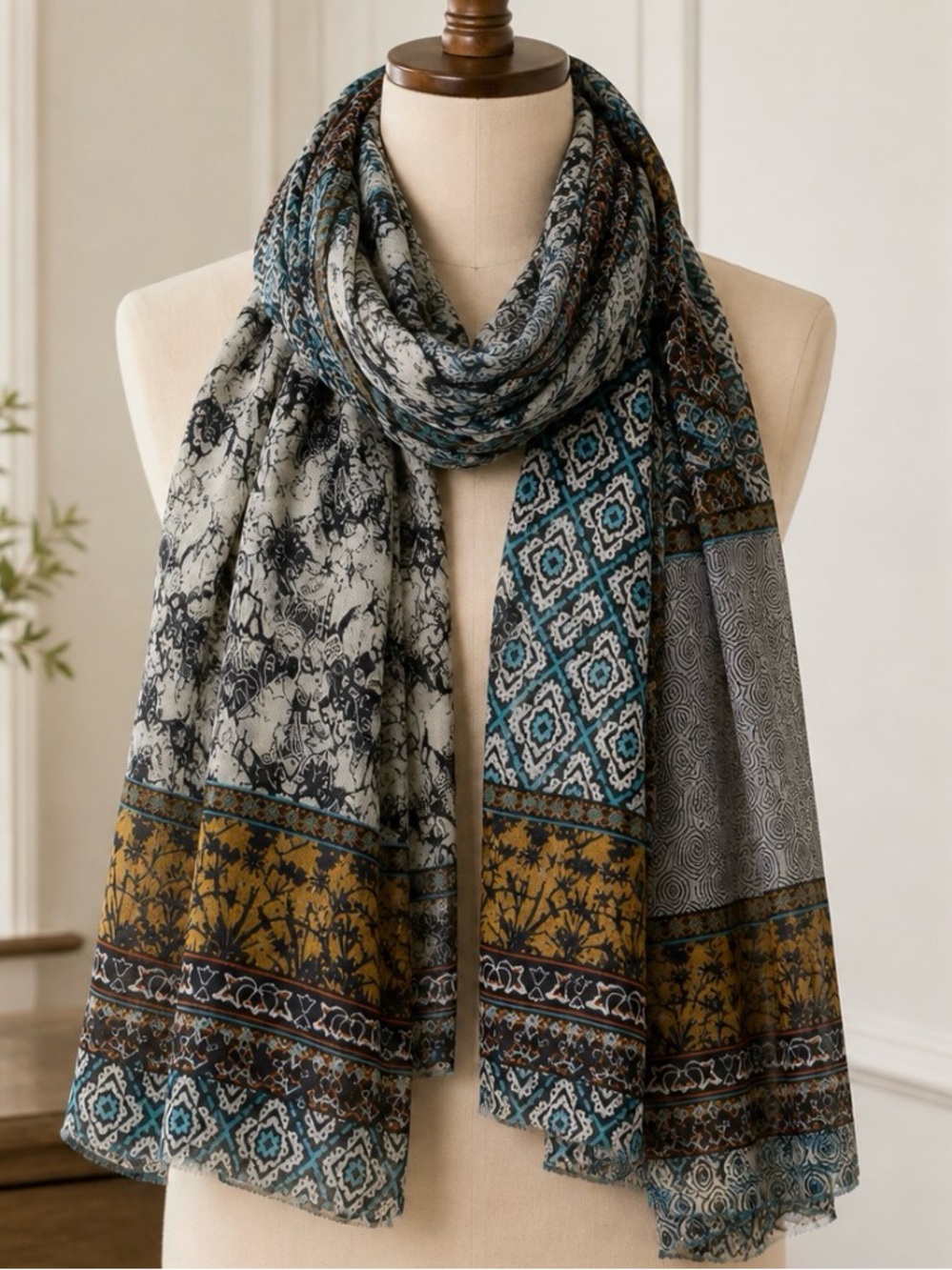 NEW J.Jill Viridian Print Scarf – Sealed in Original Packaging
